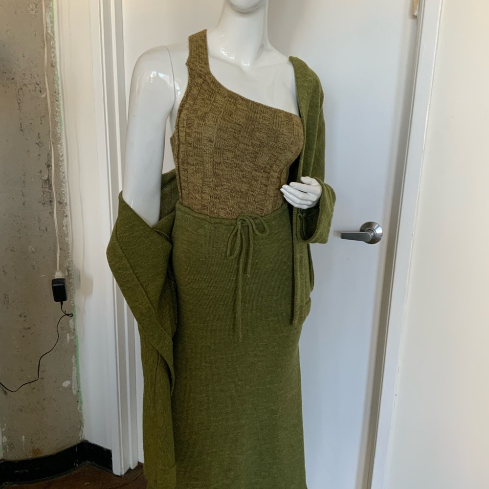 Knit drawstring skirt